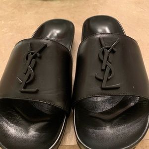 Saint Laurent Joan Slides,size39 Black and Unworn.
